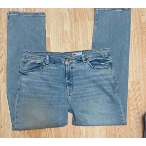 Wrangler 38x32 Slim Straight Jeans Mens Light Wash Stretch Denim